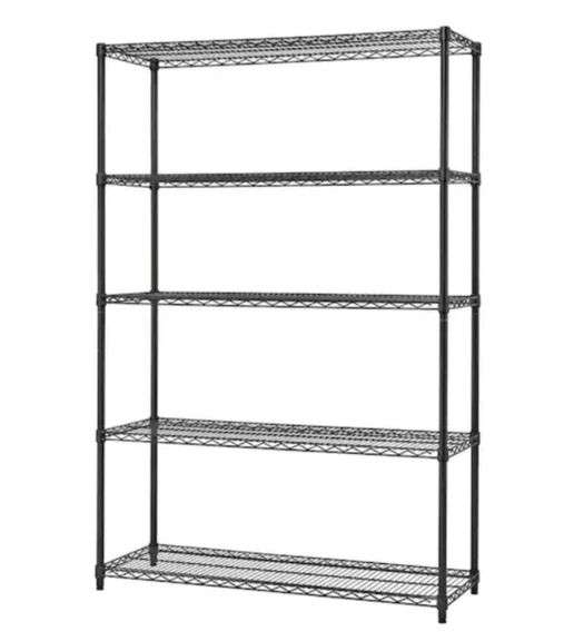 TRINITY Black Anthracite 5Tier Steel Wire Shelving Unit (48 in. W x 72