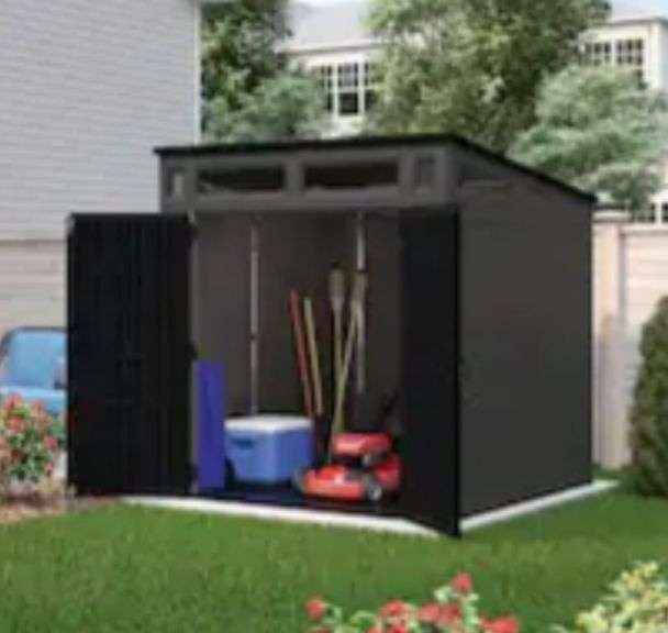 Suncast 7ft x 7ft Modern Resin Storage Shed (Floor Included) Metzger Property Services LLC