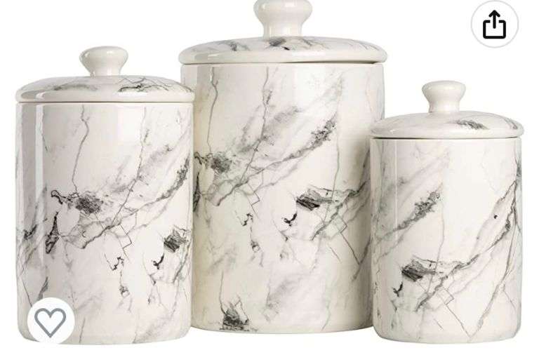 10 Strawberry Street Marble Kitchen Canister Set, 3 Piece, 1 x 24 fl oz