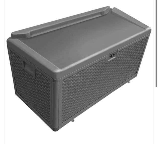 Hampton Bay 73 Gal. Brown Resin Wicker Outdoor Storage Deck Box with