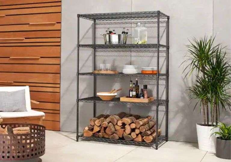 TRINITY PRO Black 5Tier Steel Wire Garage Storage Shelving Unit (48 in