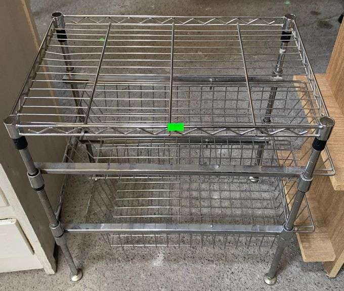 Metal pantry shelving with sliding drawers 19”Hx17.5”Lx11.5”W Metzger