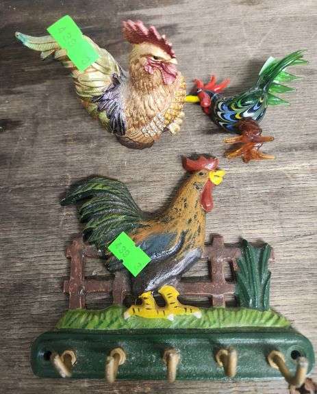 Roaster Key Rack Rooster trinket holder, key holder and glass art - Metzger Property ...