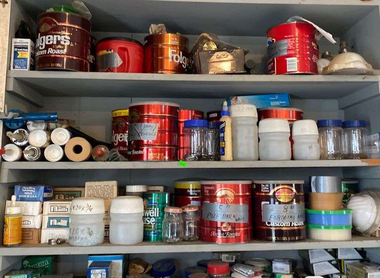 Contents of shelves as shown in pictures, nails, screws, Misc Scrap