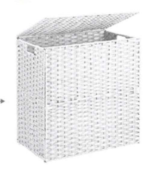 GREENSTELL Laundry Hamper with lid, No Install Needed, 110L Wicker