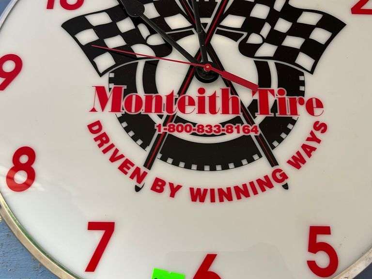 Monteith Tire clock 15” Metzger Property Services LLC