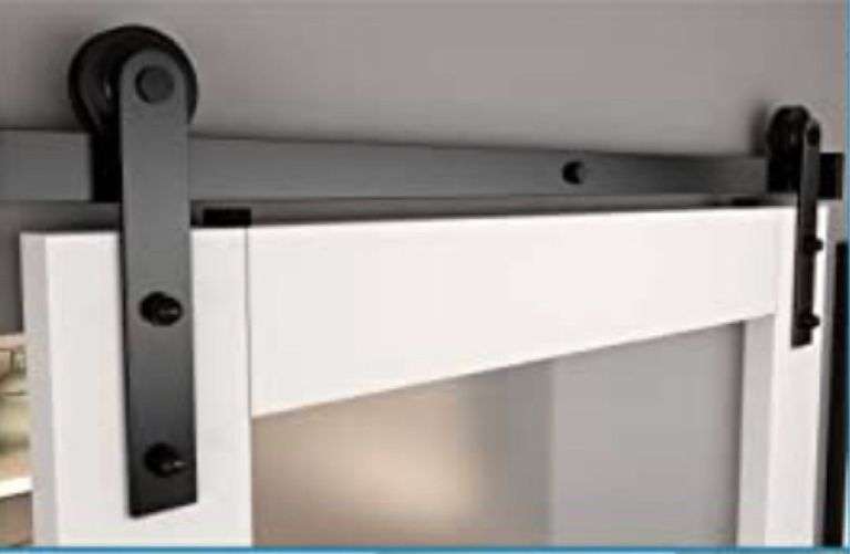 ZEKOO 5 FT Barn Door Hardware Kit,Sliding Door Hardware for Single Door, Heavy Duty Black Steel