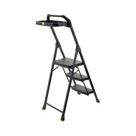 Gorilla Ladders 3Step ProGrade Steel Step Stool Project Ladder, 300