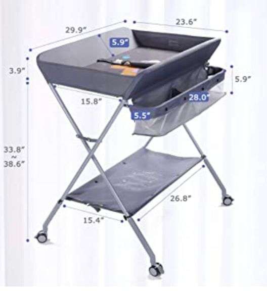 EGREE Baby Changing Table Portable Folding Diaper Changing Station with