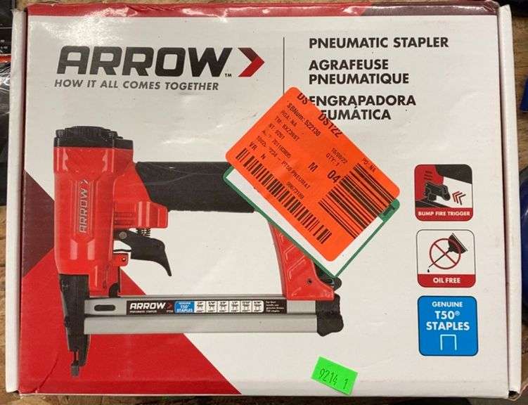 Arrow PT50 OilFree Pneumatic Staple Gun, Professional HeavyDuty