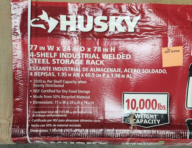 Husky 4Tier Heavy Duty Industrial Welded Steel Garage Storage Shelving