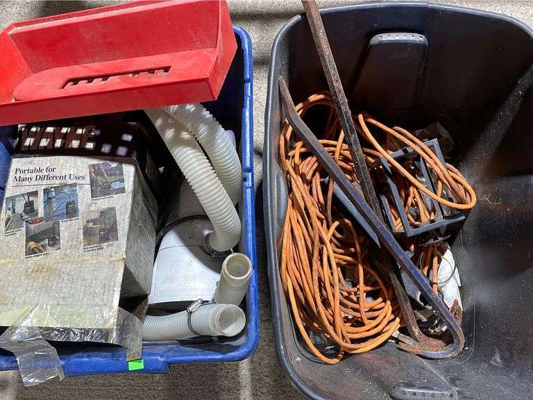 Storage Containers, Extension cords, Crow Bars, Other Items Metzger