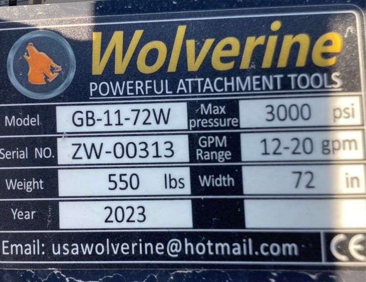 Wolverine Attachments Grapple Bucket, 72”x36”, ModelGB1172W