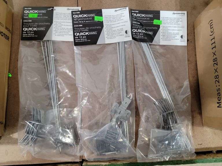 3 Armstrong Ceilings Quick Hang 12" Grid Hook Kits Metzger Property