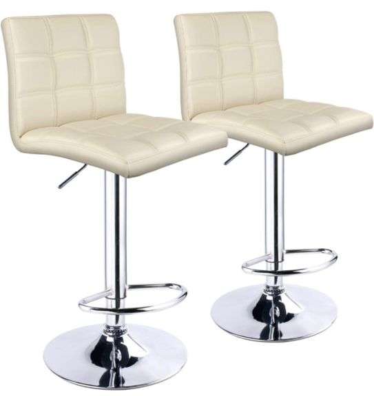 Leopard Outdoor Products Modern Square Adjustable Bar Stools with Back