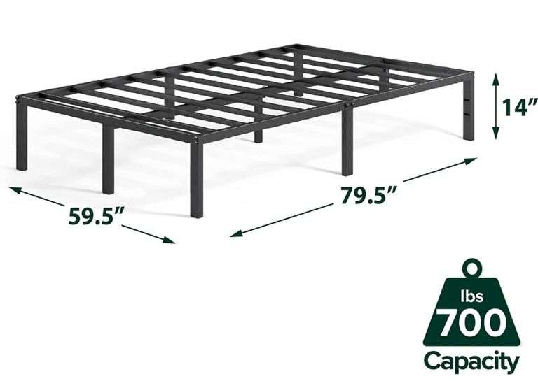 ZINUS Yelena 14 Inch Metal Platform Bed Frame Queen Metzger Property Services LLC
