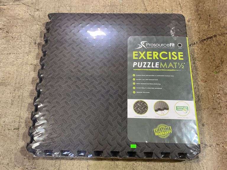 ProsourceFit Puzzle Exercise Mat ½”, EVA Interlocking Foam Floor Tiles