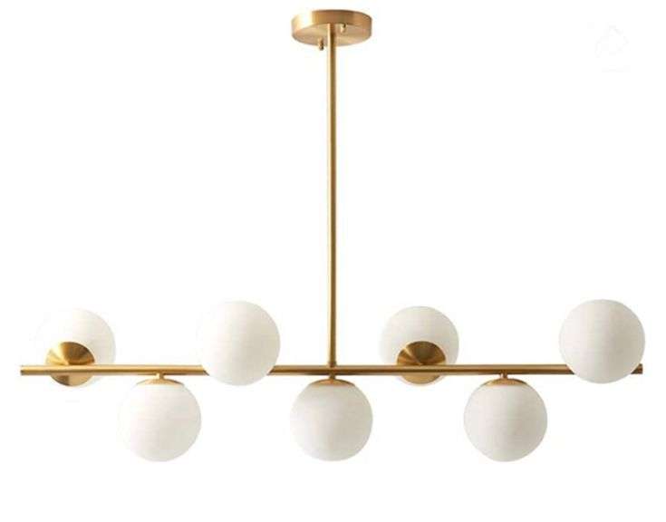 Lighting Modern Gold Chandelier with White Globe Sputnik Chandelier ...
