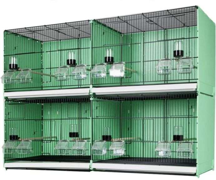 2 Sets Flight Bird Cage,Stackable Backbord Easy Assemble 47.2 in