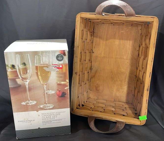 Wicker basket, Threshold Quality & Design Break resistant champagne