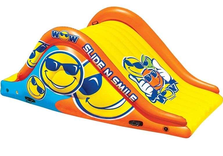 Wow Sports Slide N Smile Slide with 2 Lanes, Giant Floating Water Slide