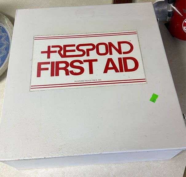 Respond first aid kit with cotton balls, alcohol swabs and bandages 15.25” x 16.25” x 5.75