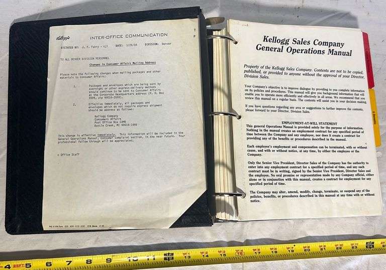 1983 Kellogg Sales Company General operations manual Metzger Property