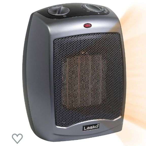 Lasko Electric Ceramic Space Heater with TipOver Safety Switch for