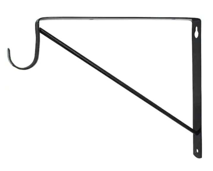 Everbilt Black Heavy Duty Shelf Bracket and Rod Support Metzger