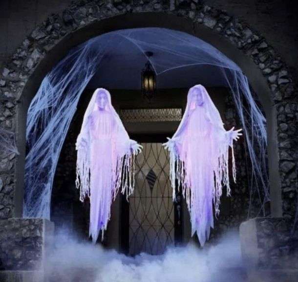 Home Accents Holiday 6 ft Glowing Spirit Twins LED Metzger Property