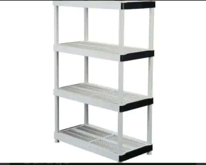 HDX 4Tier Plastic Garage Storage Shelving Unit in white 24" D x 36"W Metzger Property