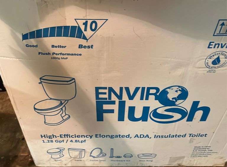 Enviro flush toilet 21eai1 new, two suction grap handles Metzger
