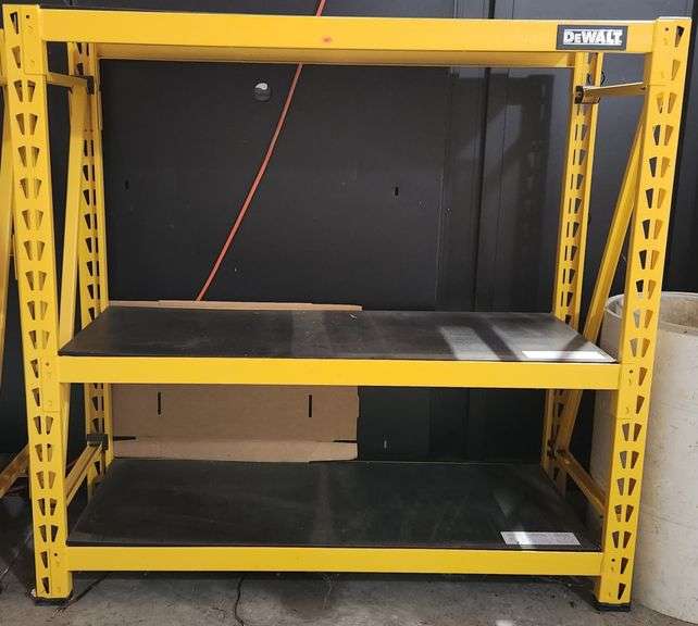 Dewalt 3 tier storage shelving 50"W x 18" D x 48"T Metzger Property