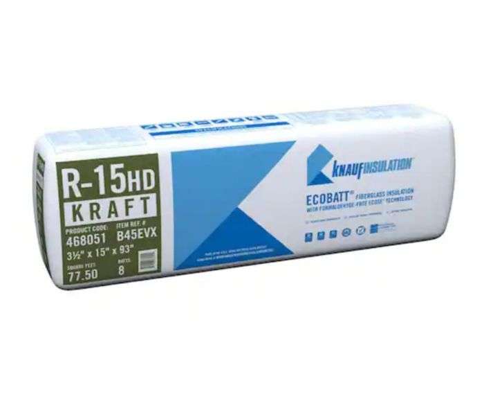 Knauf Insulation R15 EcoBatt Kraft Faced Fiberglass Insulation Batt