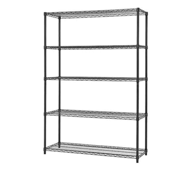 Trinity Black Anthracite 5Tier Steel Wire Shelving Unit (48 in. W x 72