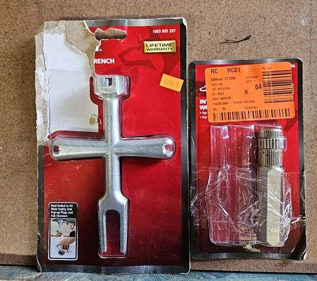 Husky Pop Up Plug Wrench and a Husky Internal Pipe Wrench set (MISSING