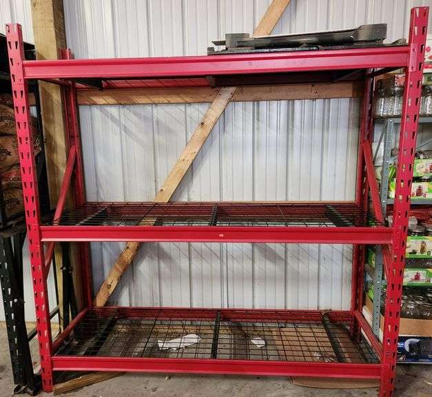 Steel storage shelving unit 3 tier 77"W x 24"D x 78"T Metzger