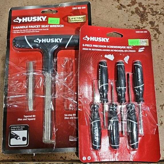 Husky T Handle Faucet Seat Wrench and a Husky 6 Piece Precision