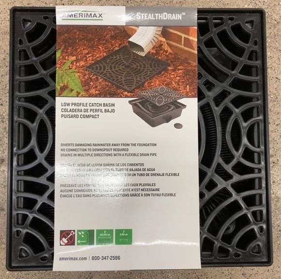 Stealth Drain 12 in. Black Vinyl Catch Basin Downspout Extension Kit