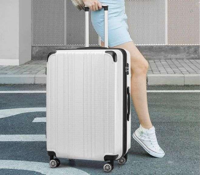 Coolife Luggage Expandable Set PC+ABS Spinner Suitcase 20 inch 24 inch