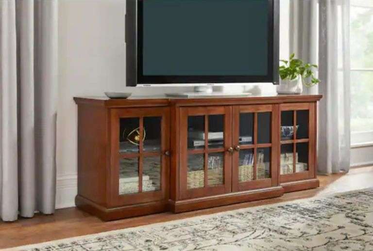 Home Decorators Collection Edenridge Walnut Brown Wood TV Stand with