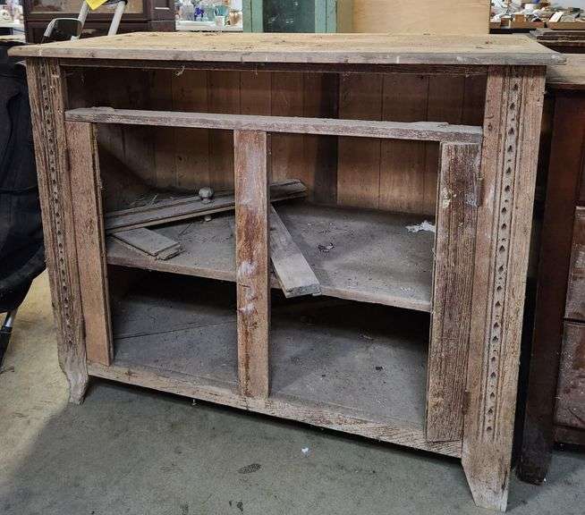 Wooden missing doors and drawer 44" W x 20" D x 36"T Metzger