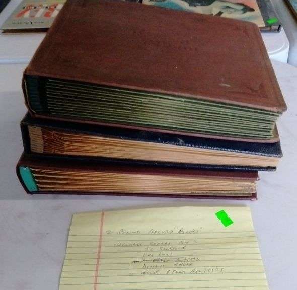 Three bound record books with records inc. Jo Stafford, Les Paul, Dinah