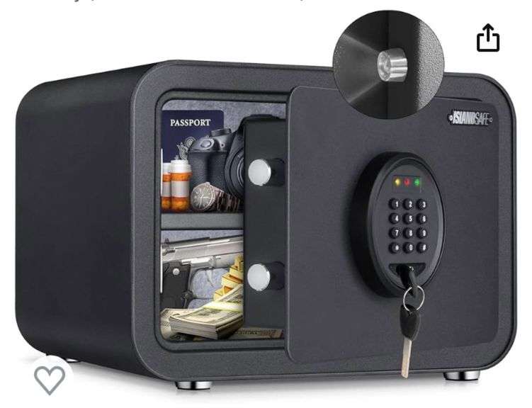 ISLANDSAFE Small Home Safe Box Deluxe Digital Electronic Keypad Lock Safes 0.8 Cuft