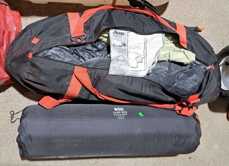 Rei camp bed 78" x 30" x 2.5", Jeep Liberty tent Metzger Property