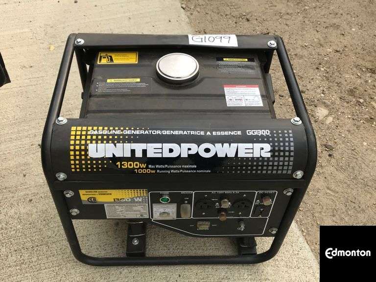 United Power 1300W Generator Michener Allen Auctioneering Ltd