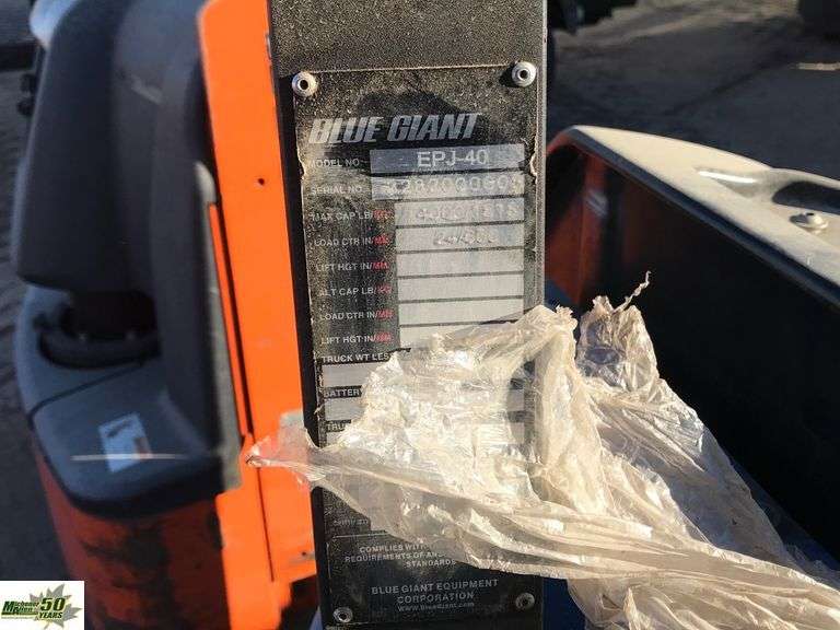 Blue Giant EPJ40 Electric Pallet Jack Qty 1 Michener Allen
