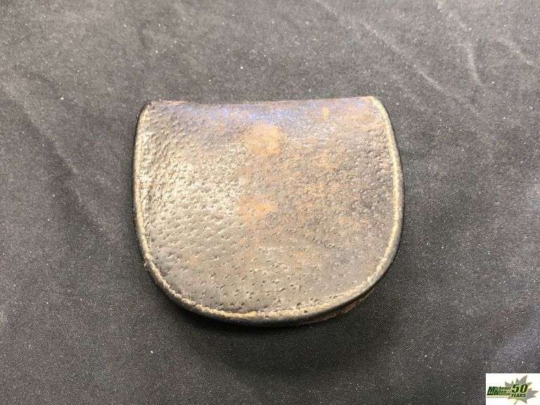 black leather change purse