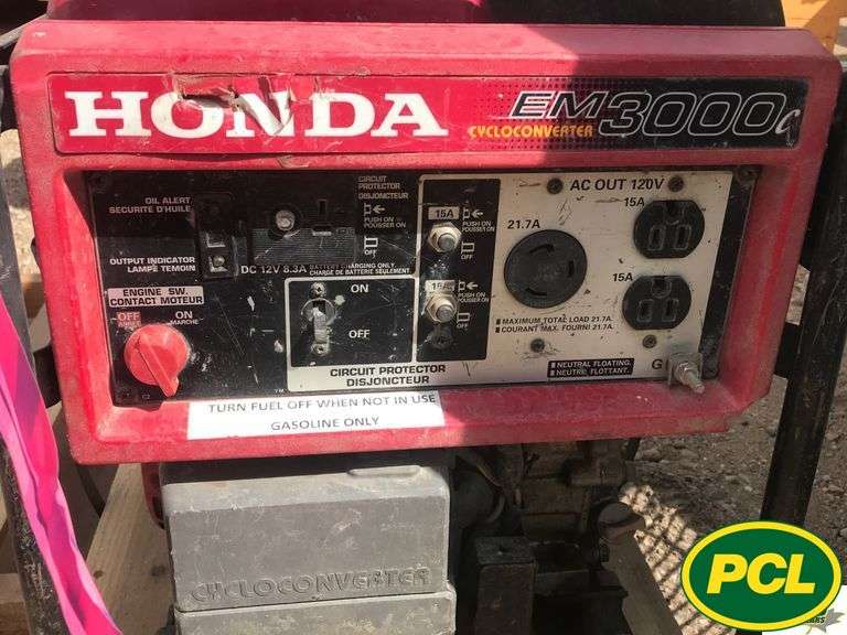 Honda EM3000C Gas Generator Michener Allen Auctioneering Ltd