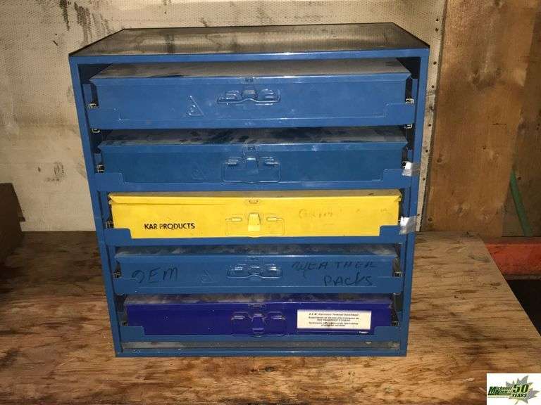Five tier tool case stand complete with OEM electronic terminals, speed